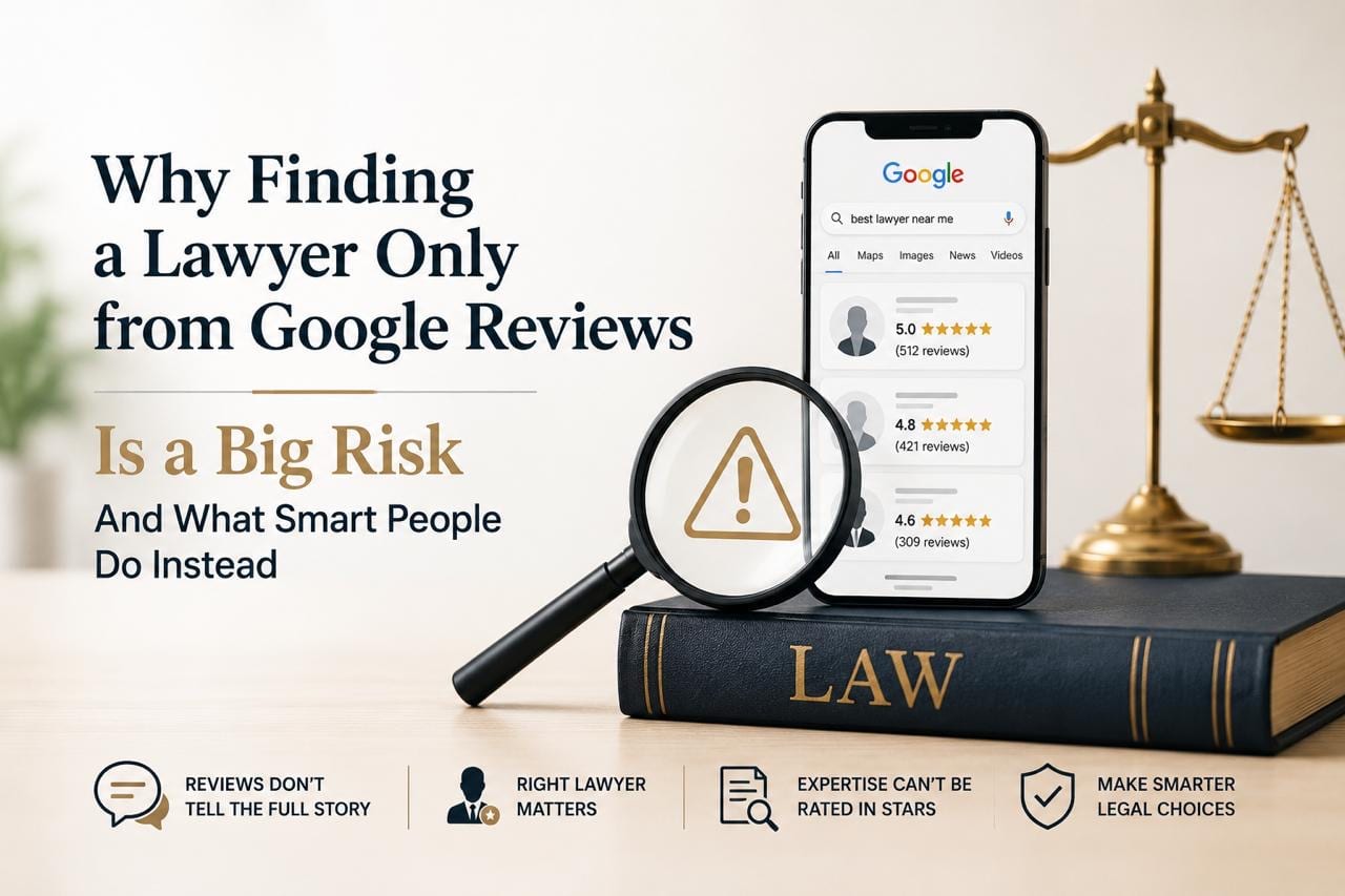 Why Finding a Lawyer Only from Google Reviews Is a Big Risk And What Smart People Do Instead